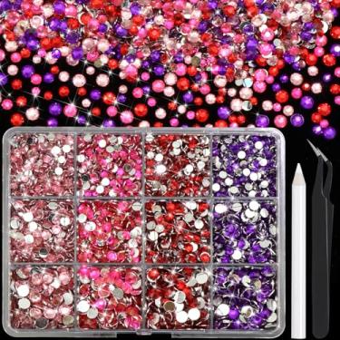 Imagem de RODAKY Strass de resina pedras de cristal coloridas strass flatback para deslumbrante, tamanho misto, kit de pedras preciosas para artesanato em copo de roupas, enfeite DIY