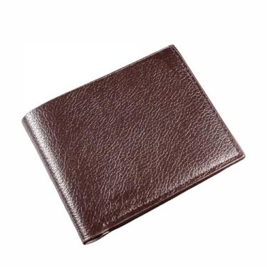 Imagem de Carteira organizadora de dinheiro de viagem fina de poliuretano com bolso com zíper, Marrom, Tendência