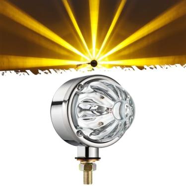 Imagem de Partsam Luz de vidro melancia de uma face âmbar LED marcador de seta, estrutura de liga de zinco, suporte de poste de lente transparente para reboque de caminhão Peterbilt Freightliner, 10-30V