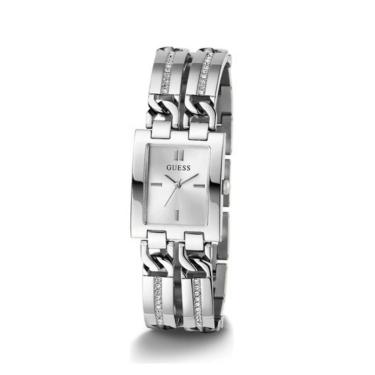 Imagem de Relógio Feminino Guess Retangular Bracelete Gw0668l1 Prata Prateado Prateado Prateado-Feminino