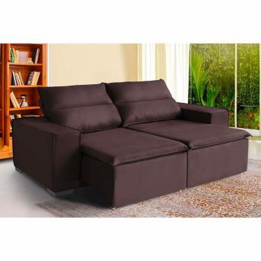 Imagem de Sofá Paris 3 Lugares 1,80cm Retrátil E Reclinável- De Casa Décor E Estofados Marrom