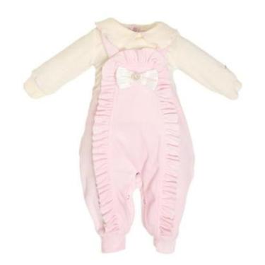 Imagem de Macacão Plush Luxo Bebê Menina Inverno Babadinho Lessa B8886-Feminino