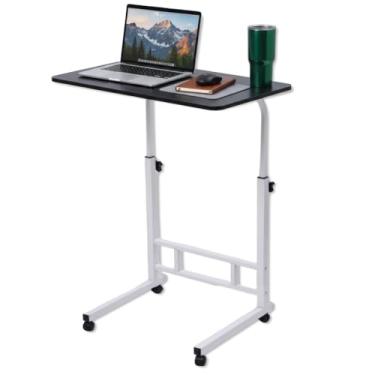 Imagem de Japard Mesa de pé pequena com rodas, mesa de pé móvel, mesa de pé portátil com rodas para caminhada, mesa de computador com altura ajustável, mesa alta