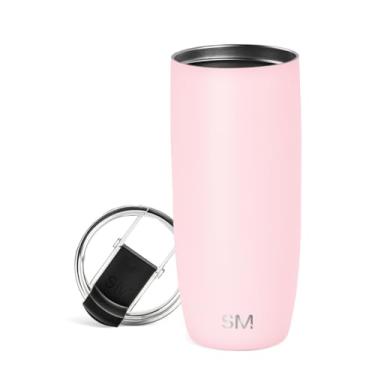 Imagem de Simple Modern Caneca de café de viagem com tampa flip | Copo térmico térmico reutilizável de aço inoxidável com isolamento térmico para café gelado | Presentes para mulheres homens e mulheres | Coleção Voyager | 590 ml | Blush