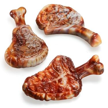 Imagem de GASAPET Brinquedos para mastigar cães para mastigar agressivos, 3 brinquedos resistentes para cães de raças médias e grandes, com sabor de bacon verdadeiro, melhores brinquedos para mantê-los ocupados