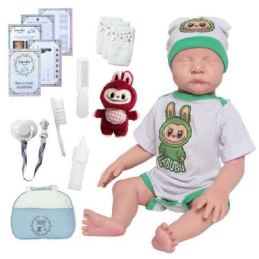 Imagem de Boneco Reborn De Silicone Menino Pode Dar Banho + Itens - Cegonha Rebo