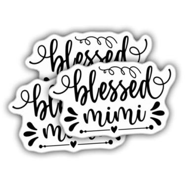 Imagem de (3 peças) Adesivos de família adesivos domésticos Blessed Mimi Cool vinil resistente ao clima adesivo para copo, garrafas de água, laptop, carro, adesivo de para-choque