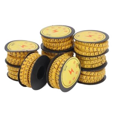 Imagem de SUNGOOYUE Fio de Identificação de Cabo de Tubo Numérico Marcadores de PVC Resistentes a óleo Duráveis ​​para Computadores Eletrônicos Pacote de 10 para Indústria de Cabeamento de Rede (6m²)