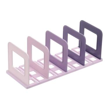 Imagem de PATIKIL Organizador de arquivos vertical, organizador de arquivos de mesa com 4 compartimentos, suporte vertical vertical, divisórias de prateleira ajustáveis de plástico para mesa de escritório