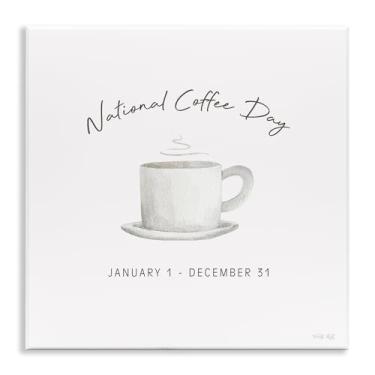Imagem de Stupell Industries Arte de placa de parede Everyday National Coffee Day, design de Cindy Jacobs, 12 x 12