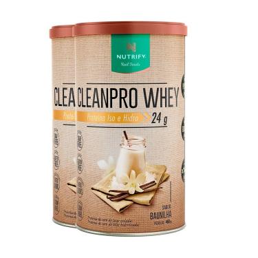 Imagem de Kit 2 Clean Pro Whey Hidrolisado Baunilha Nutrify 450g