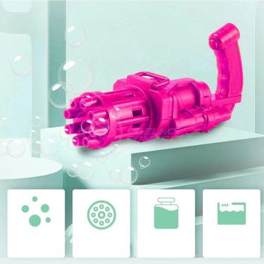 Imagem de Máquina Elétrica Lança Bolhas Sabão Infantil Rosa