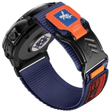 Imagem de GEAK Pulseira de relógio militar de 26 mm compatível com Garmin Fenix 8 51 mm/7X/ 6X / 5X, pulseira de substituição de nylon com fivela dupla magnética para Fenix 7X Pro/6X Pro/5X Plus SmartWatch