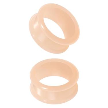Imagem de XIMAX 2 peças de silicone de parede grossa dupla alargada tom de pele alargador de orelha alargadores túnel pele macia e lisa extensores de silicone retentor para mulheres homens 4G-1 e 1/5.1 cm 5-38