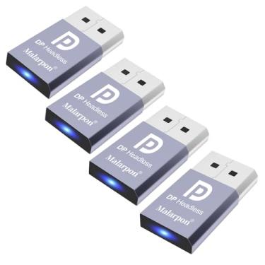 Imagem de Malarpon DispalyPort Headless Ghost Display Emulador com luz azul para PC 4K DP fictício Plug (serve Headless 1080@60Hz-3840x2160@17Hz) 4P