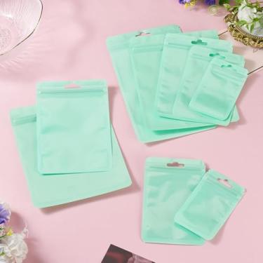 Imagem de 50 unidades de sacos de plástico com fecho de correr, 5 tamanhos, sacos de embalagem retangular, reutilizáveis, bolsa de vedação superior para joias pequenas, berloques, chaveiros, pequenos presentes