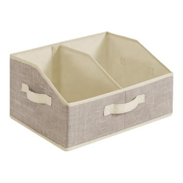 Imagem de Cestos Para Organização | com 3 Alças Divisórias Removíveis | Cestos de Guarda-Roupa e Prateleiras - para Sala de Estar Quarto Casa de Banho Escritório Armário Roupa Cobertor