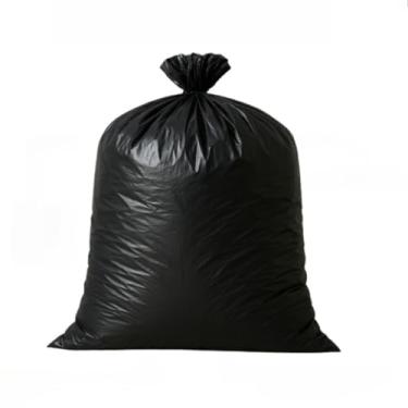 Imagem de Saco de Lixo 200 Litros Reforçado com Plástico Preto 0.08 micras | Ultra Resistente para Construção Civil, Indústria e Condomínios | Preto | Alta Durabilidade(50 SACOS)