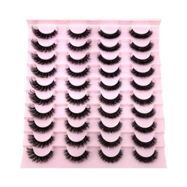 Imagem de Cílios Postiços Naturais Longos 3D De Mink, Kit De Maquiagem Com 20 Pa