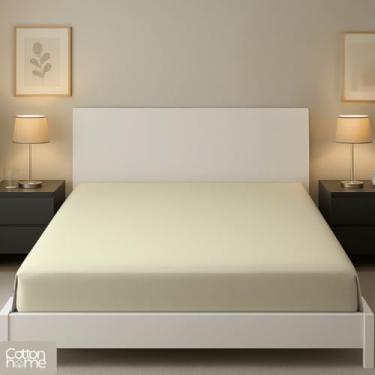 Imagem de Lençol Queen Colchão Malha 100% Algodão C/Elástico, 150 Gr, Antialérgico Off White