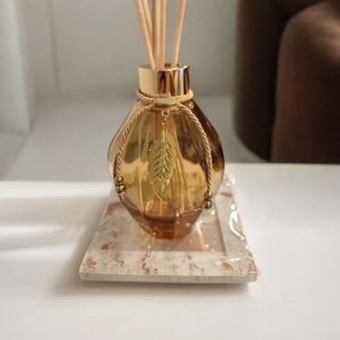 Imagem de Frasco de Vidro para Aromatizador 250ml Dégradé com Tampa Luxo, Varetas e Bandeja Decorada(Dourado)