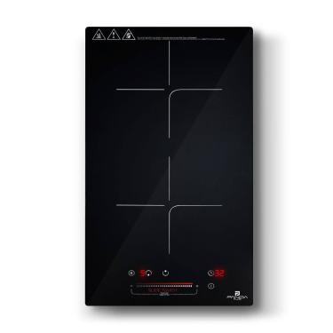 Imagem de Cooktop Indução Eletrico 2 Bocas Vidro Preto Trava Segurança