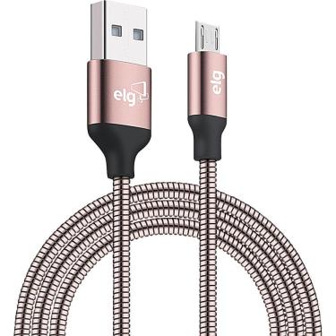 Imagem de Cabo Micro USB 1m ELG Blindagem Inox Rosê Ouro