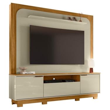 Imagem de Estante Home Theater Nilo Cumaru/opala Para Tv Até 75” Com Pés - Madetec Cumaru/opala