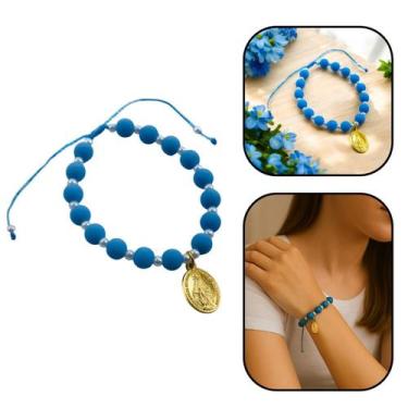 Imagem de Pulseira Nossa Senhora das Graças Azul 8 mm - FORNECEDOR 6