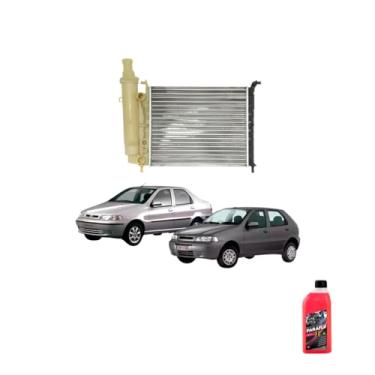 Imagem de Kit Radiador Palio 1997 C/Ar + Aditivo Radiador Paraflu 1L Rosa