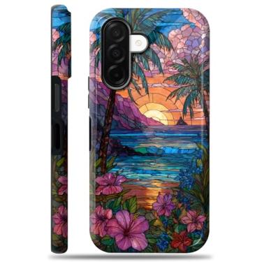Imagem de Compatível com Samsung Galaxy A26 5G, capa de telefone de praia havaiana vibrante para meninas mulheres meninos homens, capa protetora durável de camada dupla à prova de choque para Samsung A26