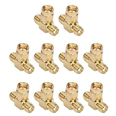 Imagem de KIMISS Conjunto de Adaptadores SMA Tee de 10 Unidades - Conector OFC RF de Ampla Largura de Banda para GPS, WiFi, Scanner e Sistemas de Rádio