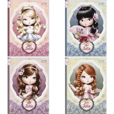 Imagem de Kit de Cadernos, Tilibra, 1 Matéria, Capa Dura, Colegial, Jolie, 80 Folhas, Decorado Costurado, Pacote com 4