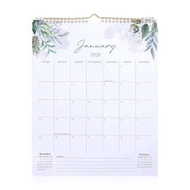 Imagem de Calendário de parede pequeno de 2026, janeiro de 2026 a dezembro de 2026, papel grosso estético para encadernação com fio duplo, calendário mensal para agenda diária, material de escritório escolar