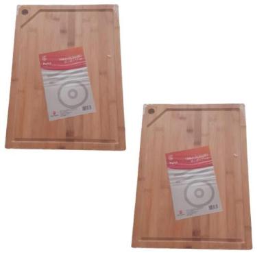 Imagem de Kit 2 Tabua De Bambu Carne Madeira Churrasco Grande - Purus Utilidades