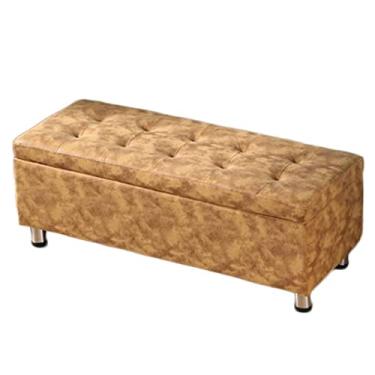 Imagem de FAMEOYA Banqueta otomana tecnológica de tecido com bolsa de armazenamento bengaleiro criativo banco de troca de sapatos banco de pés para casa sala de estar banco de sapatos (cor: cáqui, tamanho: 40 x