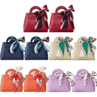 Imagem de Sacos de presente Candy HOSDZOU Leather Wedding, pacote com 10, reutil