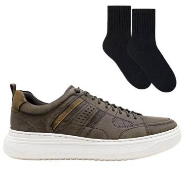 Imagem de Kit Sapatênis Democrata Joe Ultra Light Masculino + Par de Meia, Verde