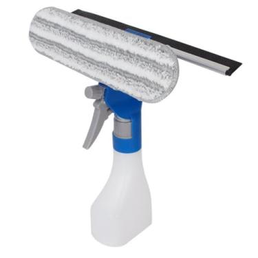 Imagem de Rodo Limpa Vidro com Recipiente Integrado, 250ml, Lâmina de Borracha, 25x8x4.5cm, PP/PET/Microfibra/Alumínio, Cores Sortidas