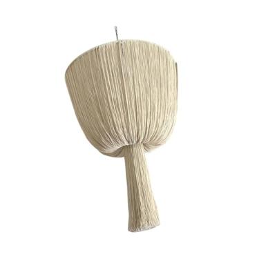 Imagem de Ioensy Abajur trançado em macramê, estilo boêmio, com franjas, ideal para decoração de sala de estar e quarto, Style C