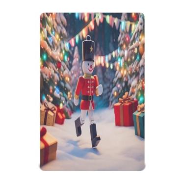 Imagem de Qilmy Lençóis de berço de Natal de soldado de madeira, macio e respirável, de microfibra elástica, lençol com elástico para meninos e meninas, miniberço, 99 x 68,5 cm, capa de colchão infantil