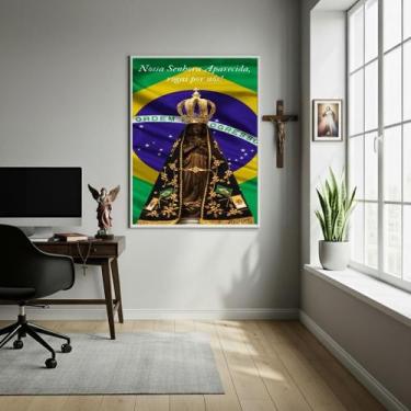 Imagem de Quadro Nossa Senhora Aparecida Rogai Por Nós - 70X50Cm - Quadros On-Li