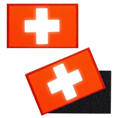 Imagem de 2 peças de adesivos refletivos cruzados de segurança, gancho militar e laço refletivo para esportes noturnos, roupas de trabalho, jaquetas de chuva, caminhantes, colete de cachorro, bombeiro, polícia