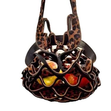 Imagem de The Zest Bag - Bolsa de couro dobrável feita à mão, sacola feminina de luxo, bolsa de mão vazada, C