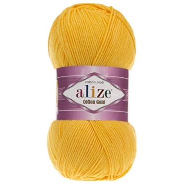 Imagem de Fio dourado 55% algodão 45% acrílico Alize algodão 1 novelo/novelo 100 g 300 m (216-amarelo escuro)