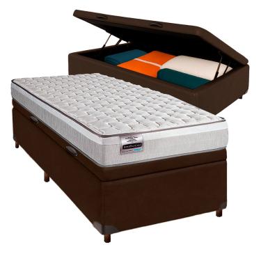 Imagem de Cama Box Bau + Colchão Solteiro Molas Ensacadas Hanover Inducol
