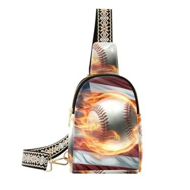 Imagem de CEBUGI Bolsa feminina de beisebol pequena tiracolo de couro, pochete para trilhas, viagens ao ar livre