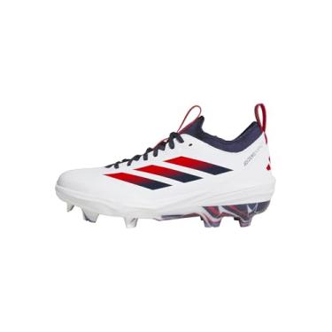 Imagem de adidas Tênis masculino Adizero Impact TPU 2.0 EUA, Branco/Team Navy Blue/Team Collegiate Red, 42