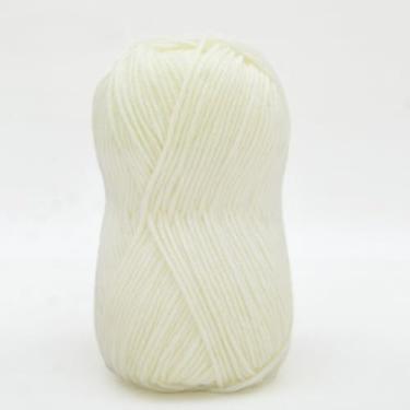 Imagem de Fio de algodão de leite de 4 camadas para crochê – fio de tricô macio para amigurumi, chinelos, cobertores e projetos de artesanato DIY (06 branco creme)