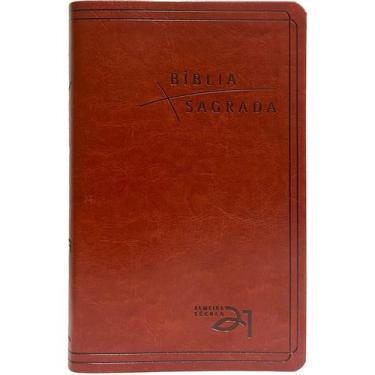 Imagem de Bíblia Almeida Século 21 Luxo - material sintético marrom c/ referênci